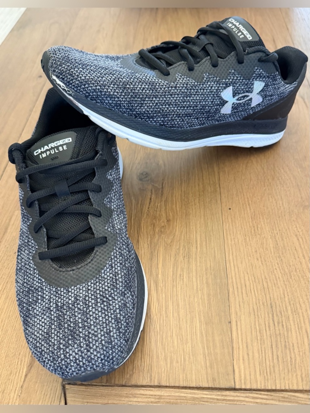 🖤Under Armour Charged Impulse Running Shoes Women’s 9 Black Gray Sneakers🖤